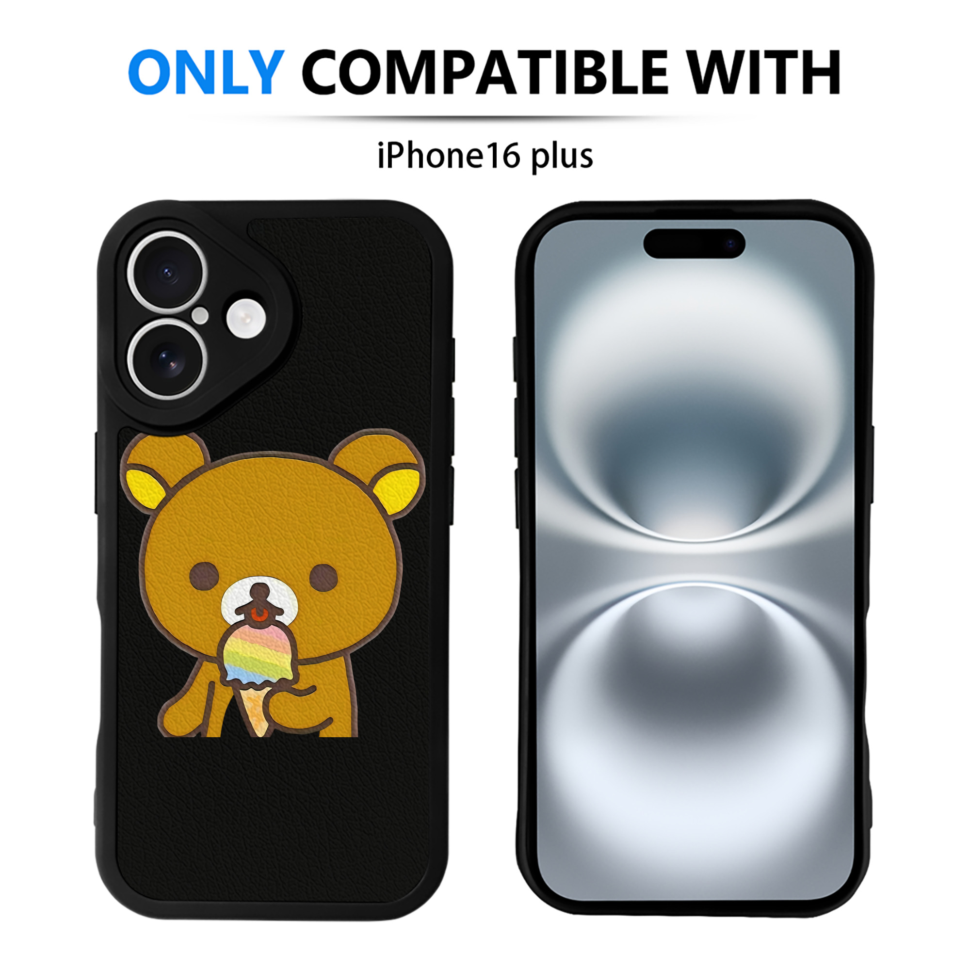 （画像用） リラックマ リラックマ キイロイトリ Rilakkuma Korilakkuma Kiiroitori 【iPhone 16シリーズ対応】シリコンスマホケース（レザー調） 材質：シリコン